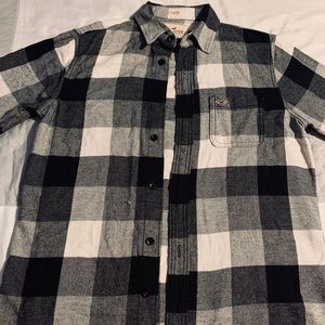 Hollister Grey and black Flannel